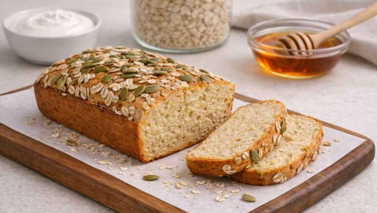 Hiter ovseni kruh z grškim jogurtom