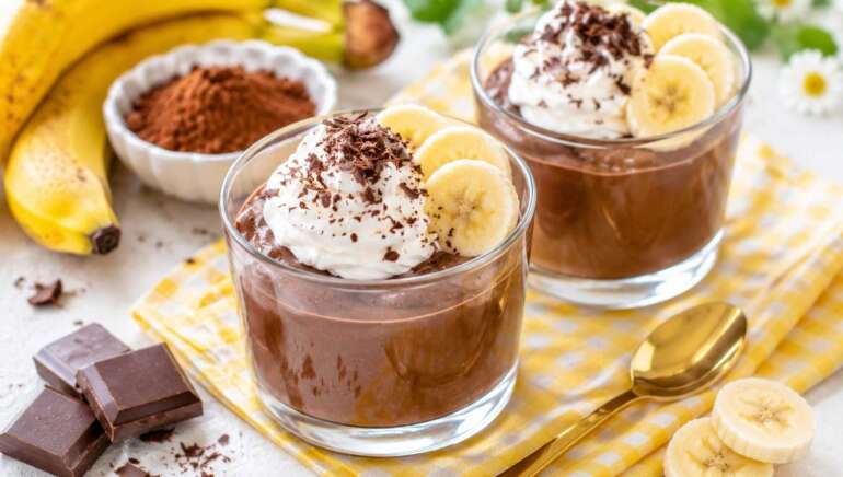 Zdrav čokoladno-bananin puding iz 3 sestavin